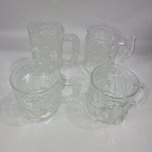DC Batman Forever Burger King Vintage 1995 Mug Set of 4 Glass Cups